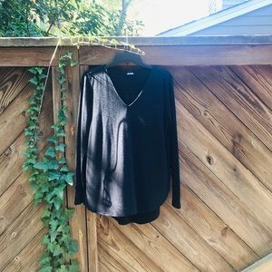 Ann Taylor Black V-Neck Shirt